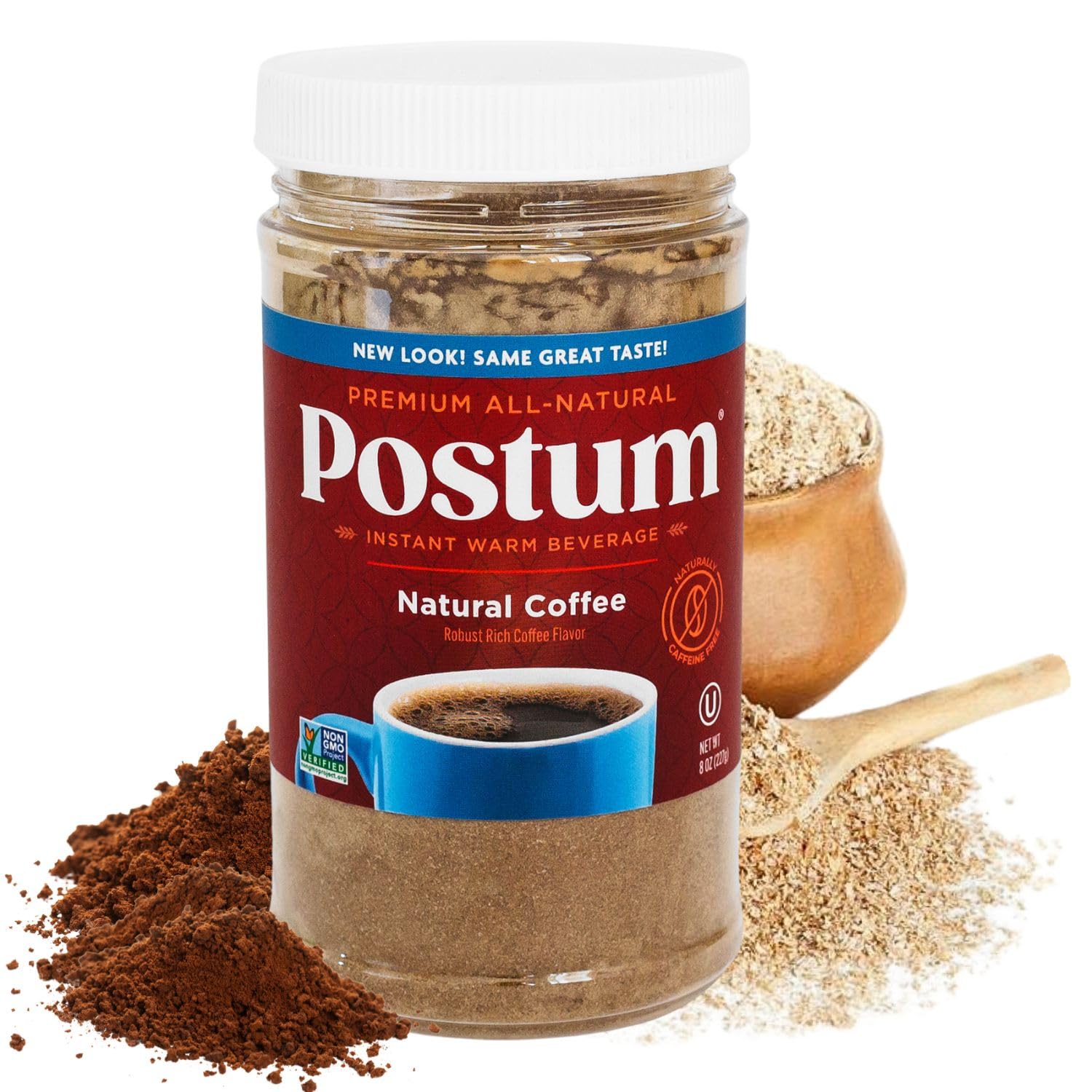 Postum Coffee Substitute, Caffeine Free, Natural & Non-GMO, 8oz