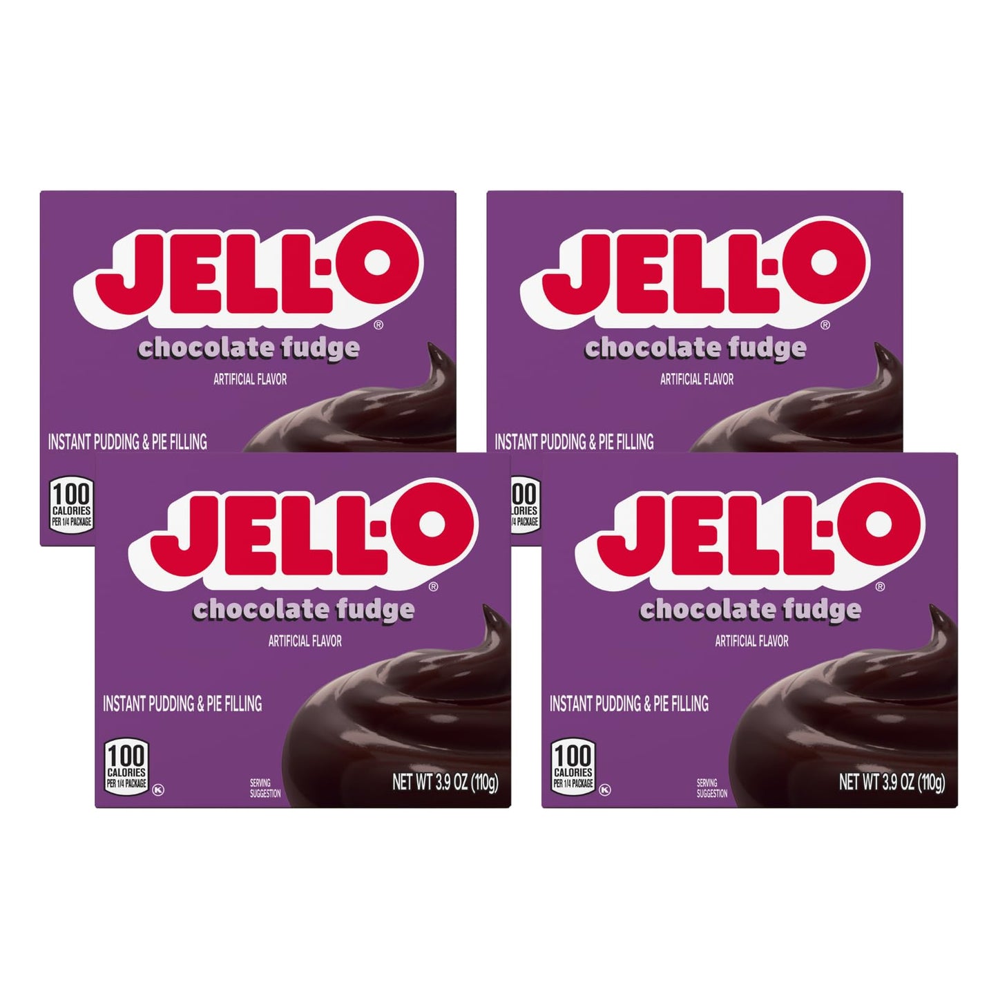 Jell-O Instant Pudding & Pie Filling Mix, Chocolate Fudge Flavor, Fat Free Dessert for Baking, Parfaits & No-Bake Treats, 3.9 oz
