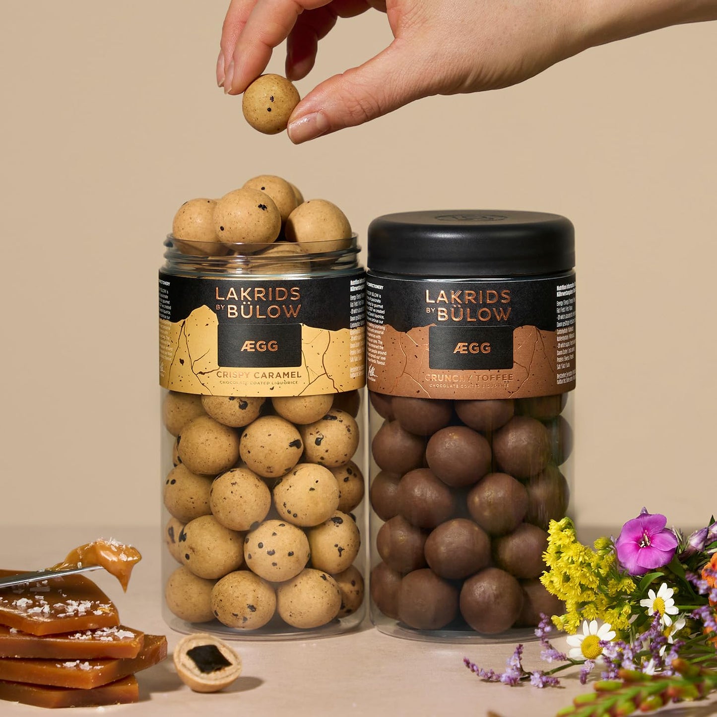 Lakrids By Blow - Crispy Caramel - 10.4 Oz - Chocolate Covered Gourmet Licorice - Black Licorice Coated In Dulce Chocolate And S