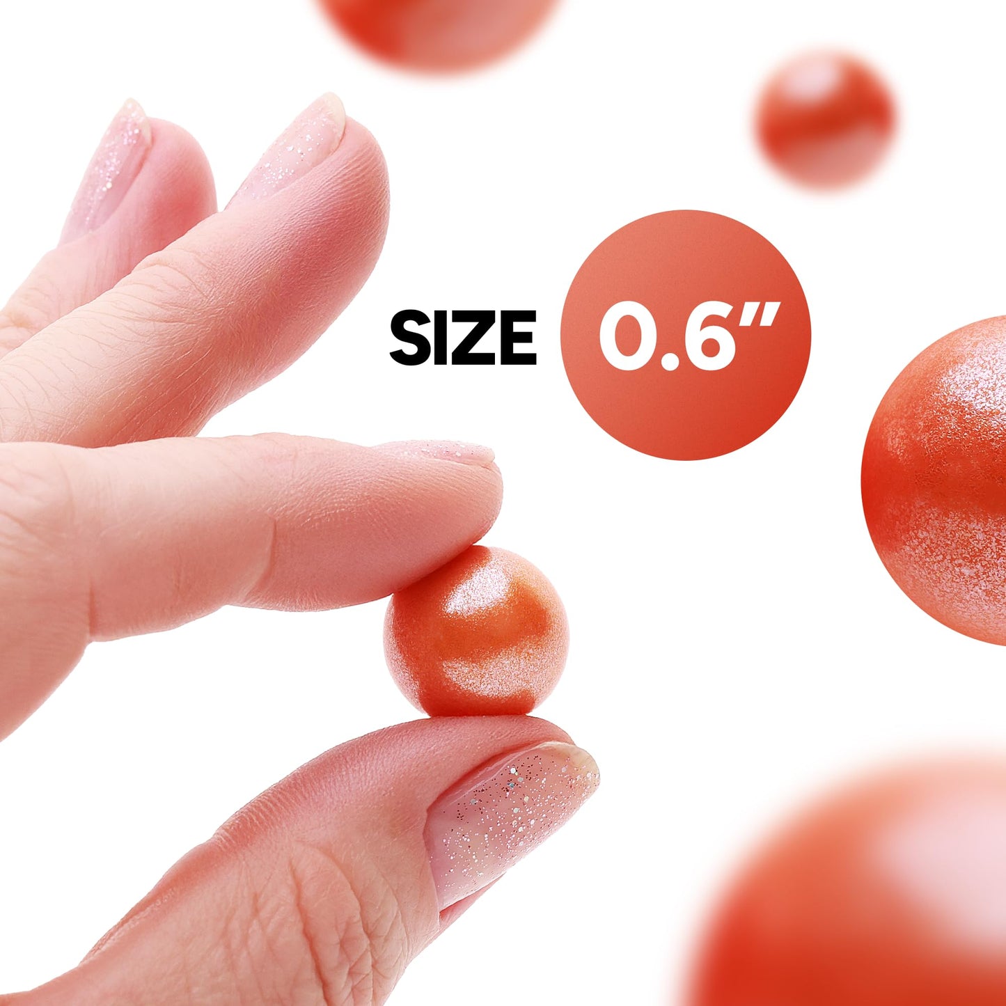 Crafty Confections Shimmer Gumballs - 3 Pack, 3.5 oz Orange Bubble Gum, Nostalgic Candy for Parties & Easter, 16mm
