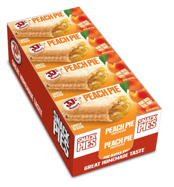 JJ s Bakery Peach Pie Snack Pies, Individual Dessert, Fresh-Baked, Nut-Free, Kosher Parve, 4 Oz Each (Pack of 12)
