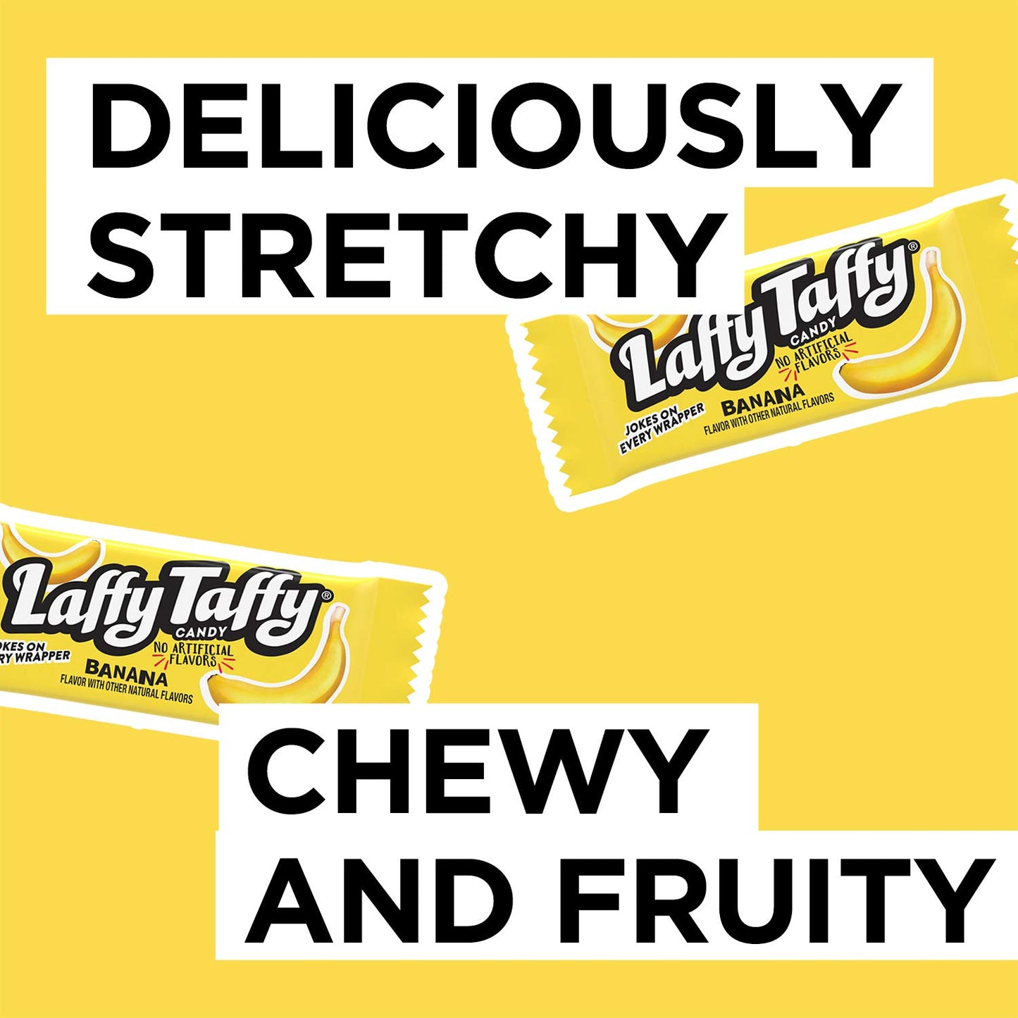 Laffy Taffy Candy, Banana Flavor, Individually Wrapped Candy (145 Pieces)