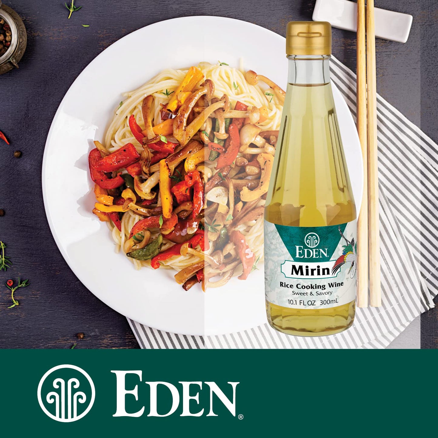 Eden Mirin Premium Traditional Japanese Sweet Rice Cooking Wine 10.1 fl oz