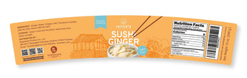Homtiem Pickled Sushi Ginger (12 Oz)(1 Jar) Japanese White Young Gari Sushi Ginger, Sweeteners From Stevia, Healthy And Natural,