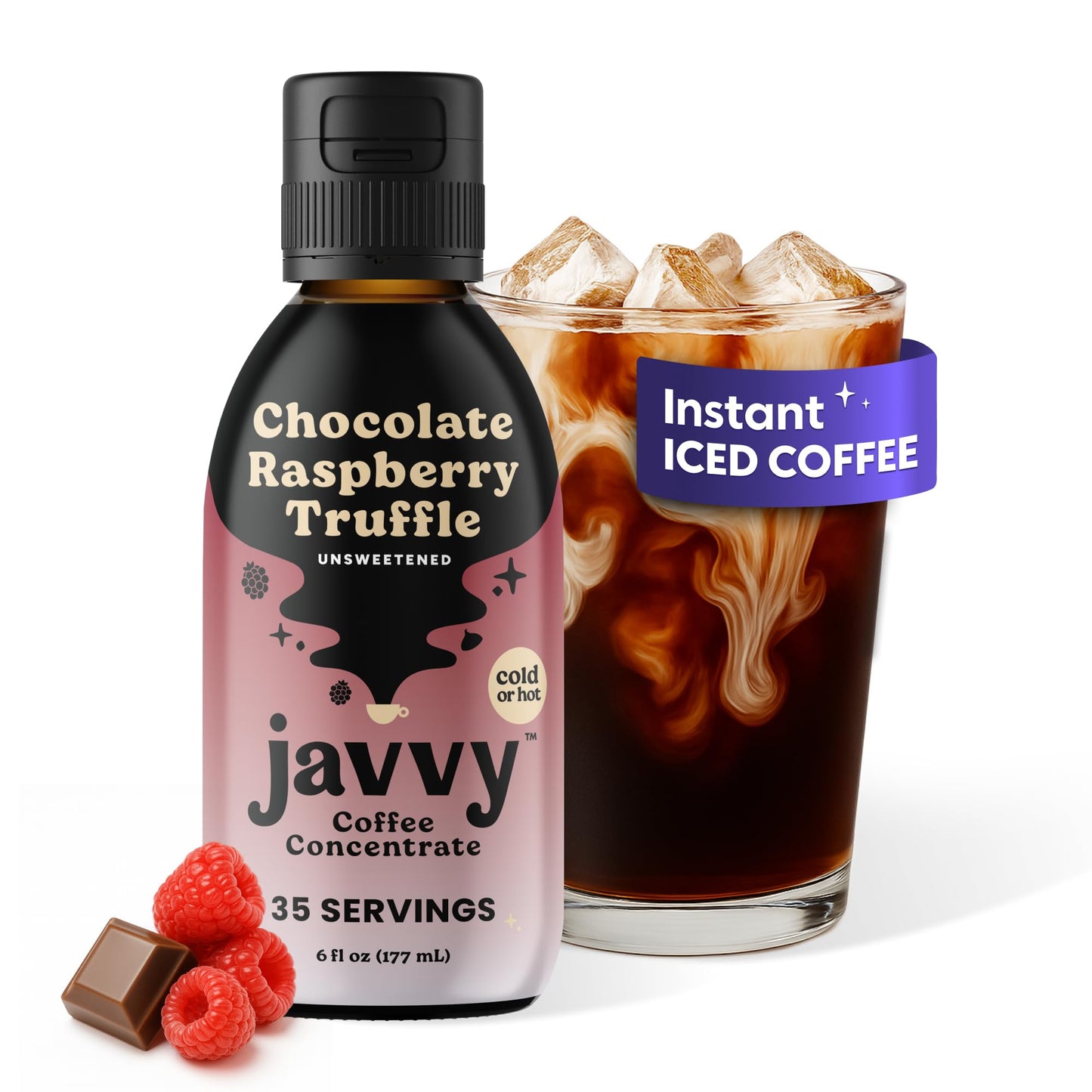 Coffee Concentrate - Limited Release Flavors - Cold Brew Coffee  Perfect for Hot or Iced Instant Coffees  Hot Drinks  Cold Brew Concentrate  35 Servings - Chocolate Raspberry Truffle