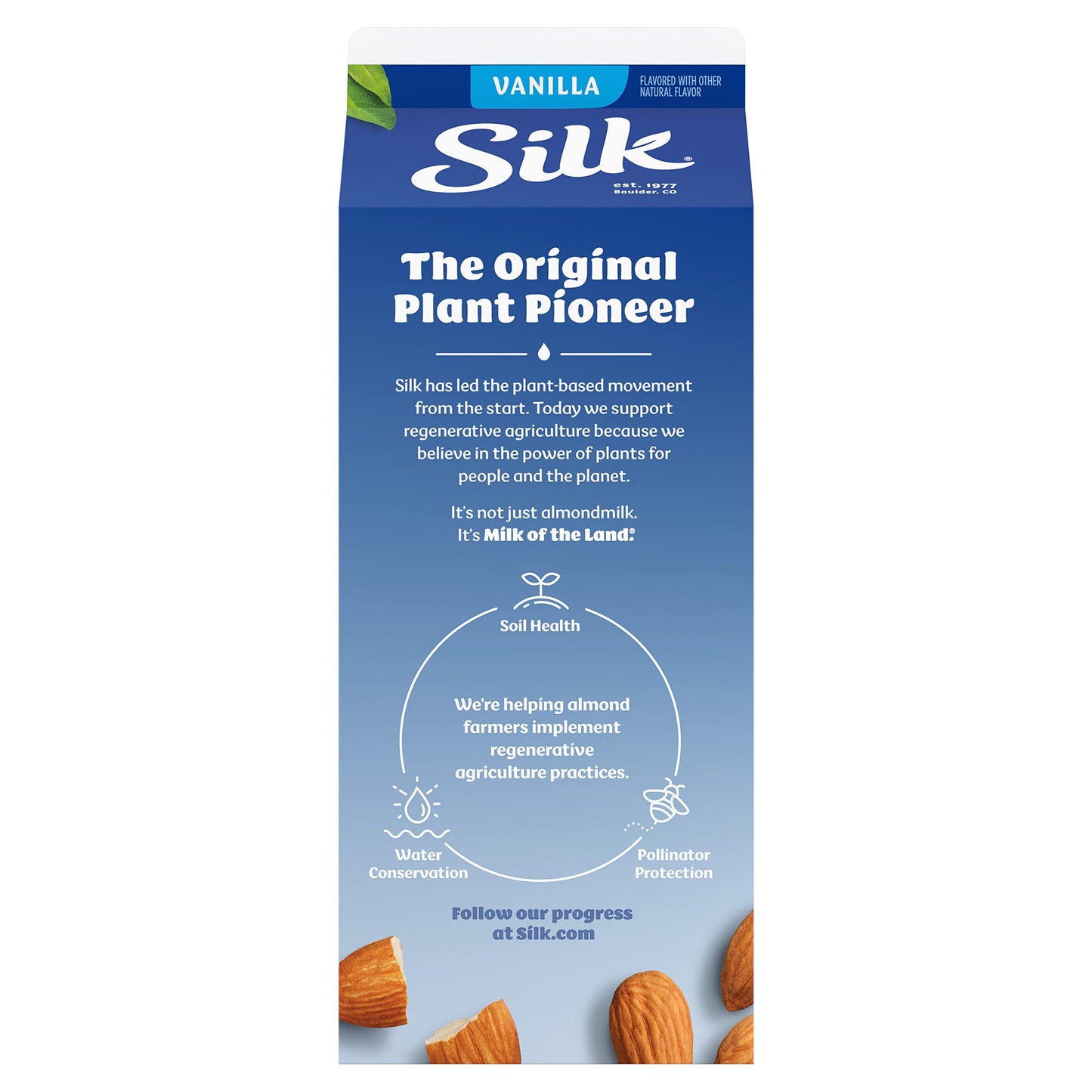 Silk Almond Milk, Vanilla, Dairy Free, Gluten Free, Seriously Creamy Vegan Milk with 50% More Calcium than Dairy Milk, 64 FL OZ