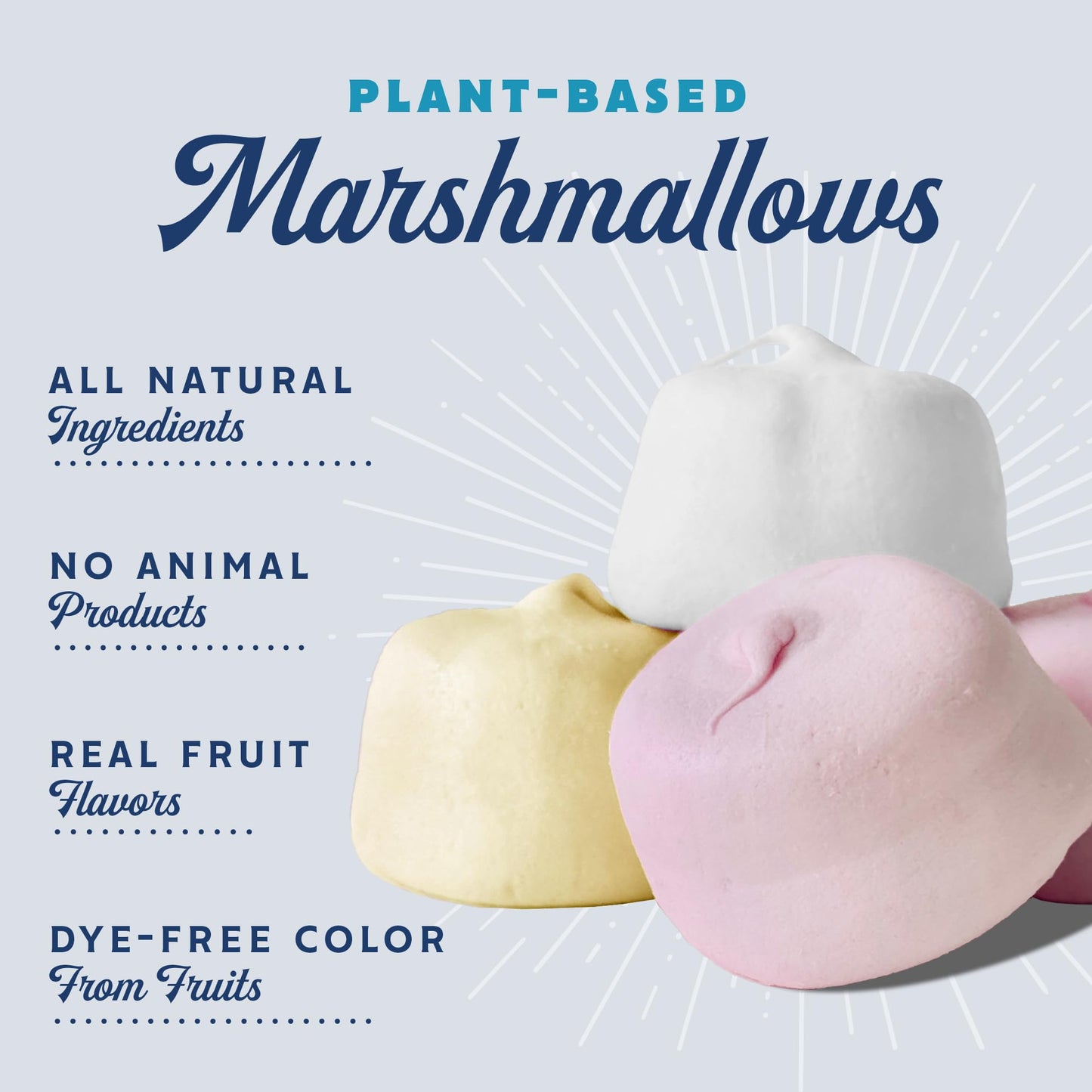 GoodMallow Vegan Marshmallows - Large Kosher Halal Gluten Free Dairy Free Healthy- Natural Gelatin Free Marshmallows for Hot Chocolate  Smores  Baking - Nothing Artificial  Made in USA (White Vanilla ) (Pack of 2)