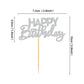 Ercadio 24 Pack Happy Birthday Cupcake Toppers Silver Glitter Assembled Birthday Cupcake Picks Birthday Cake Picks For Baby Show