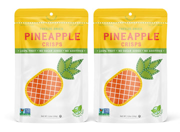 Natures Turn Freeze-Dried Fruit Snacks, Pineapple Crisps, Pack Of 2 (1.2 Oz Each)