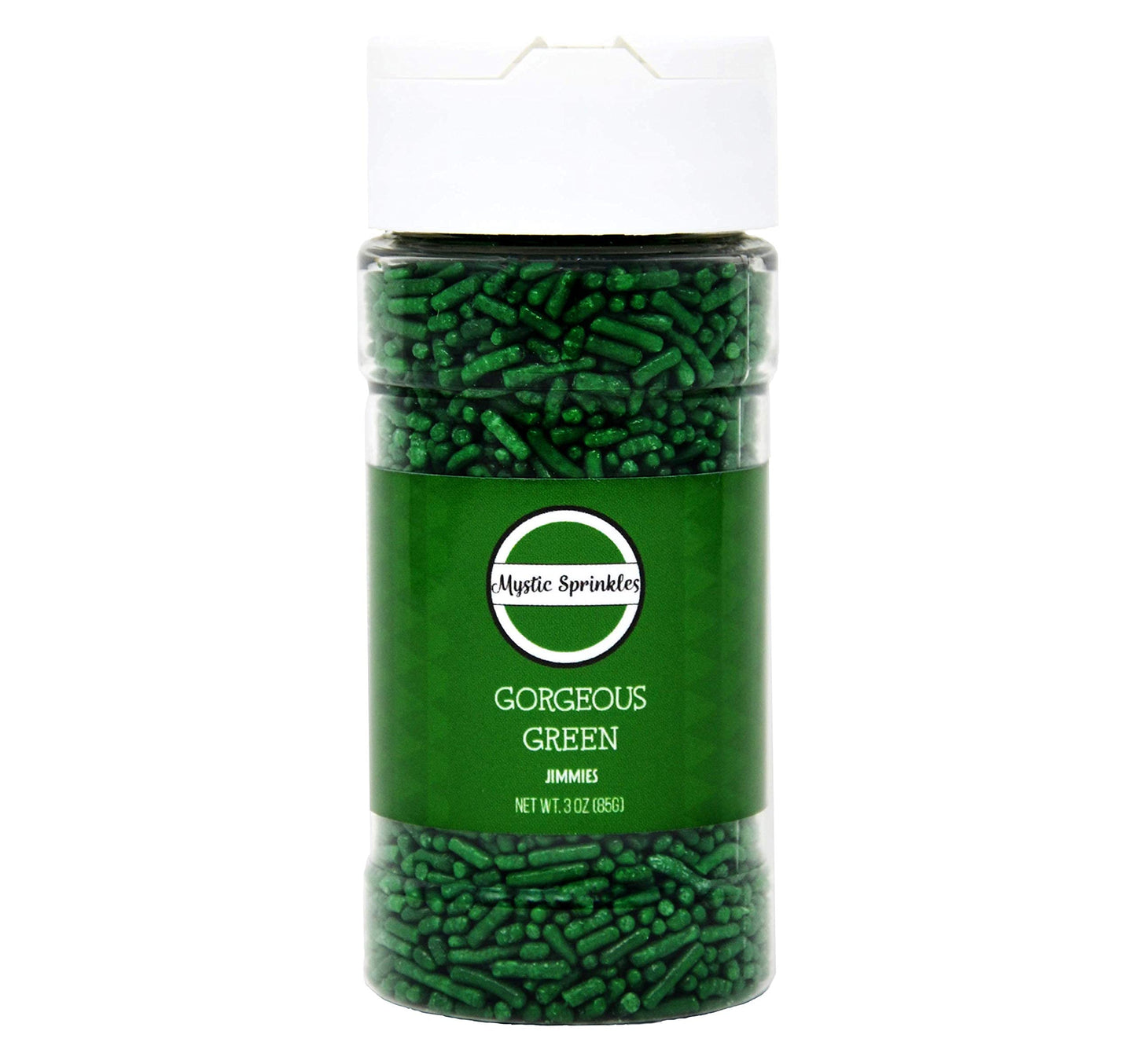Mystic Sprinkles Solid Color Jimmy Sprinkles (Gorgeous Green Jimmies 3Oz)