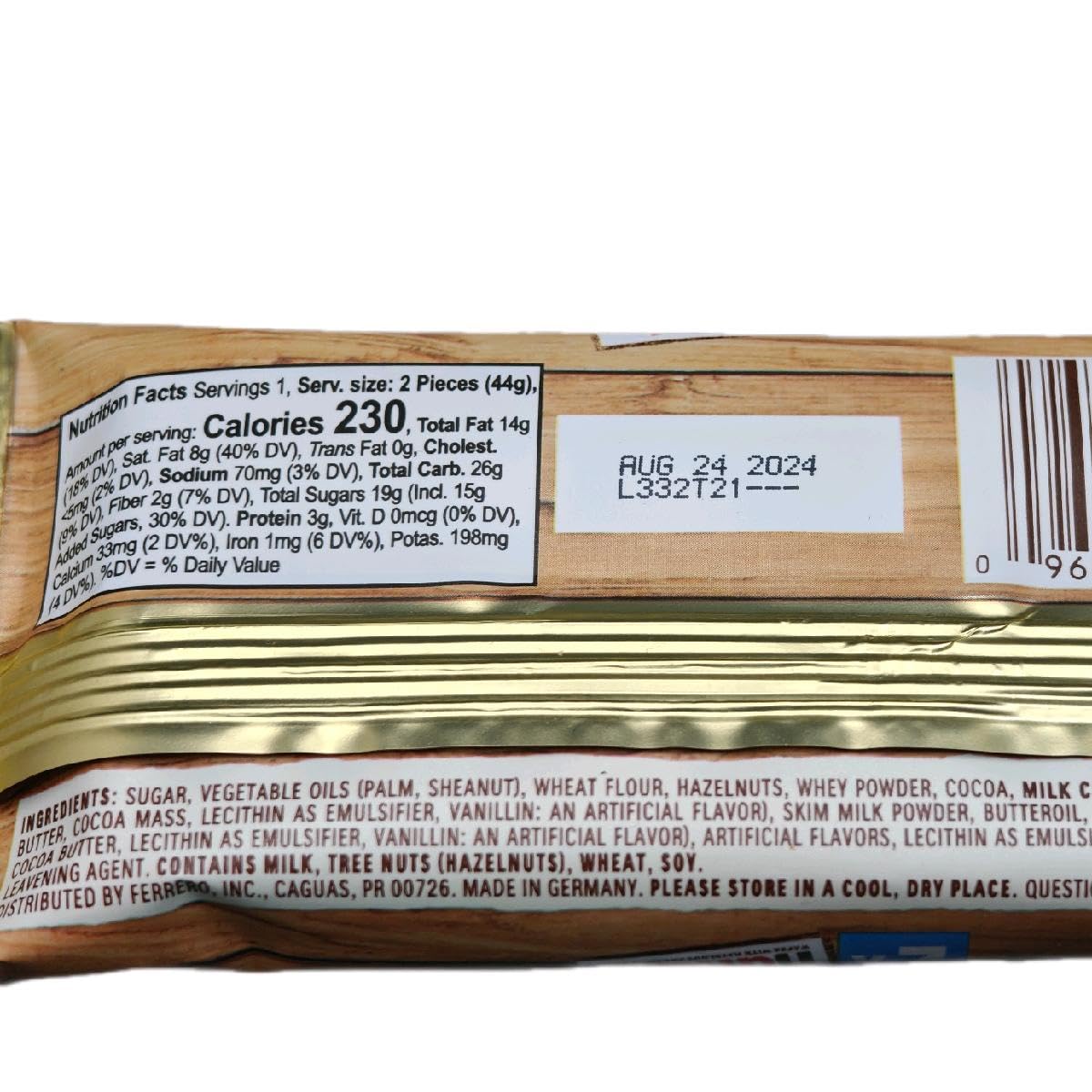Ferrero Hanuta Wafers With Hazelnut Cream, 18X 2Pcs (36Pcs)