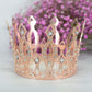Crown Cake Topper Rhinestone Crystal Handmade Tiara Cake Decoration For Baby Shower Birthday Wedding Party Favors (Rose Gold)