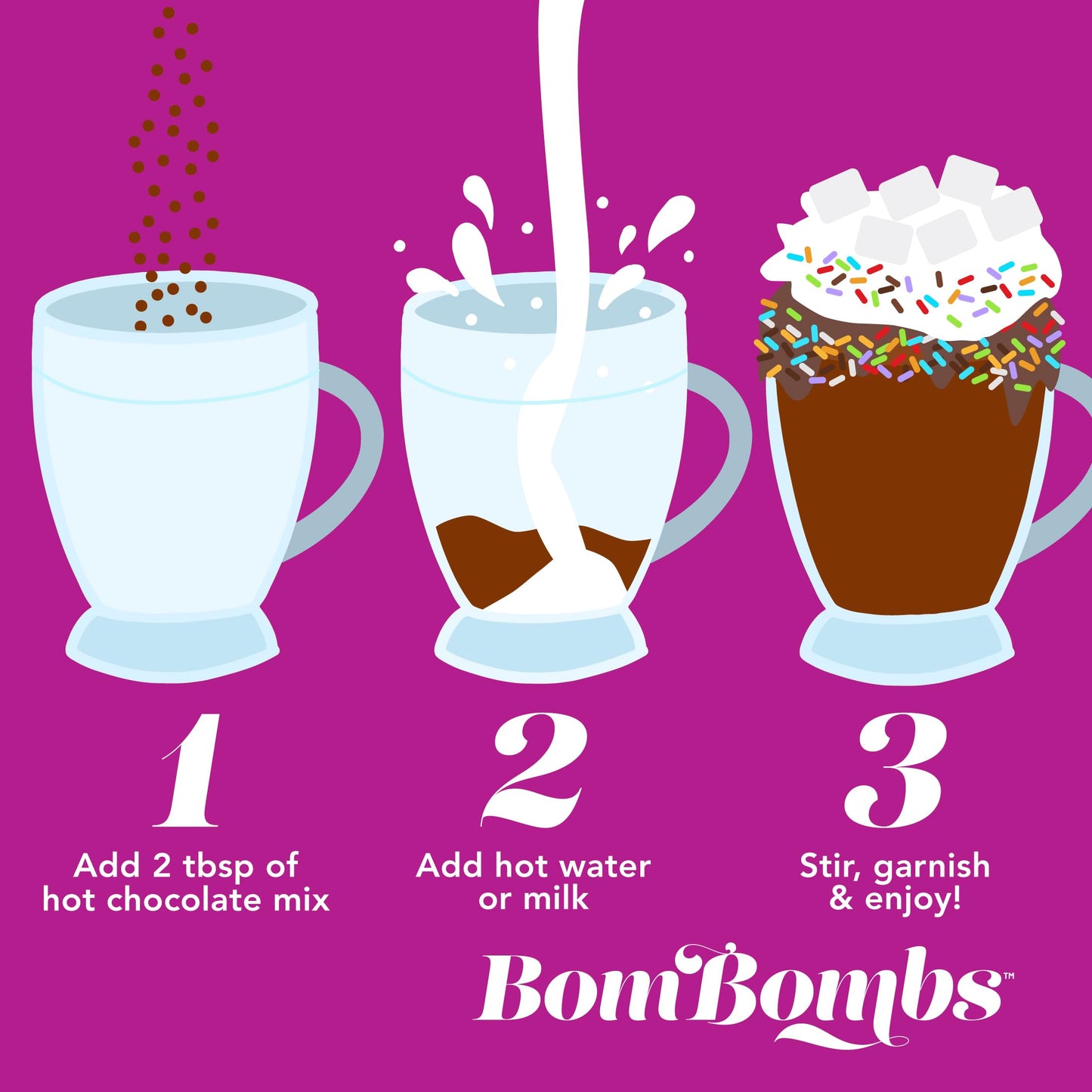 BomBombs, Hot Chocolate Mix Gift Set in Mini Bottles, Flavors Include Rocky Road, Pumpkin Pie, Chocolate Cherry, Peppermint Swir
