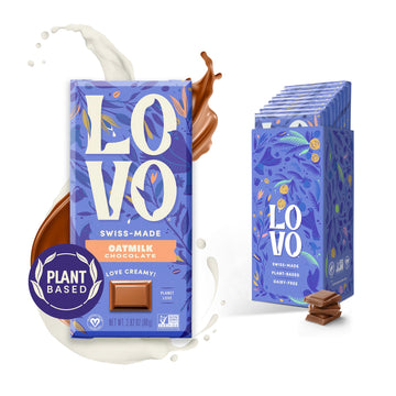 LOVO Oatmilk Chocolate Bar, 100% Plant-Based Dairy-Alternative Milk Chocolate, Creamy and Delectable Vegan Milk Chocolate Made W
