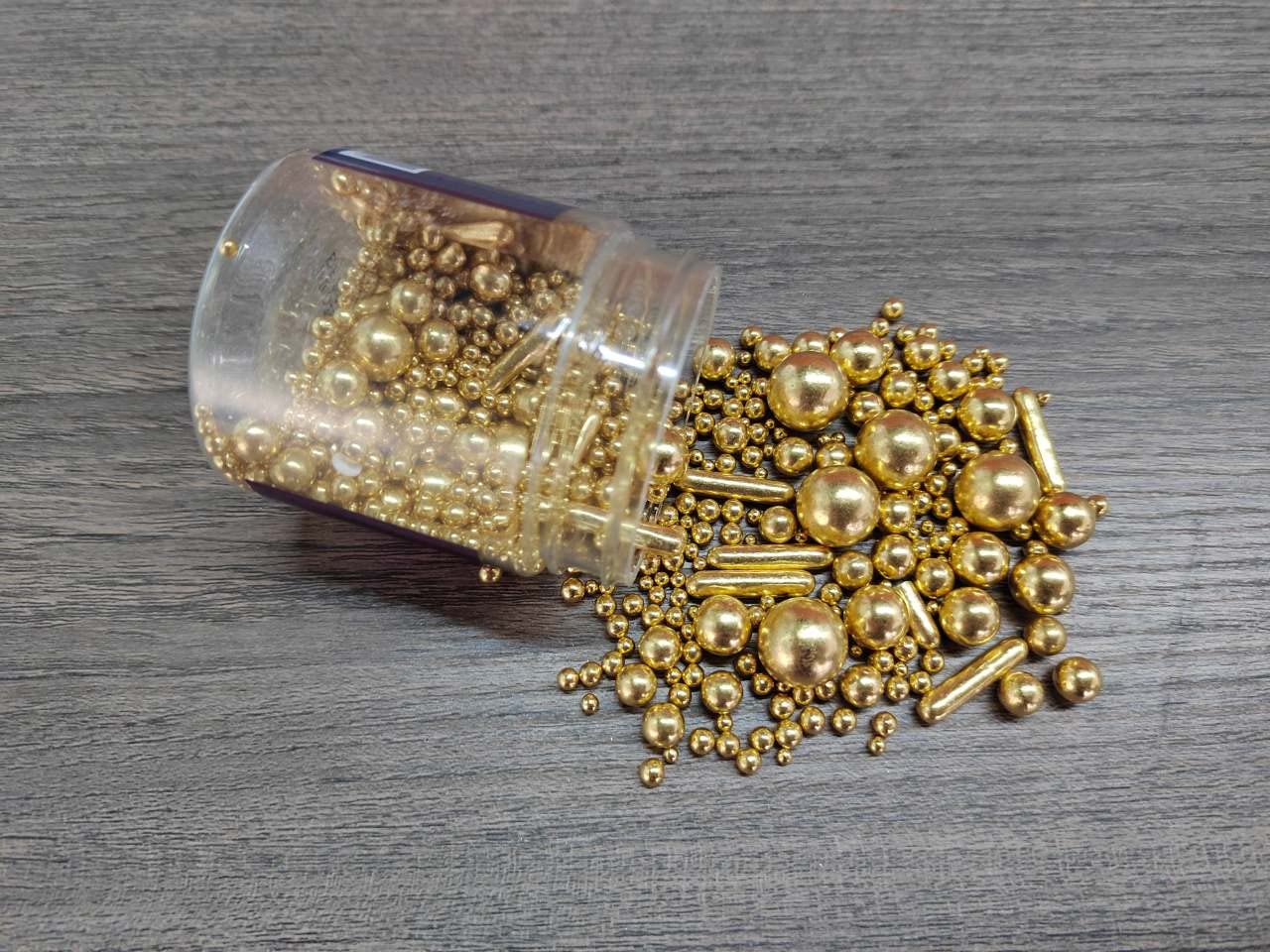 Edible Gold Pearl Sugar Sprinkles Candy Mix Size Baking Edible Cake Decorations Cupcake Toppers Cookie Decorating Wedding Party Valentine Halloween Christmas Supplies 85G/3Oz