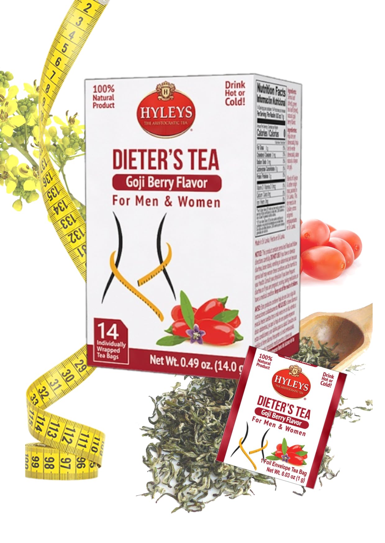 Hyleys Dieter'S Tea With Goji Berry Flavor - 14 Tea Bags - Slimming Weight Loss Detox Cleanse Tea