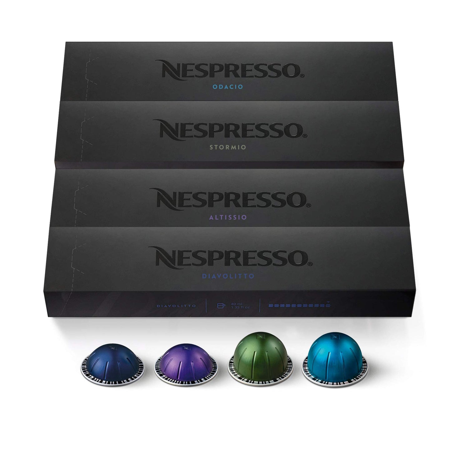 Nespresso Capsules Vertuo Dark Roast Coffee & Espresso Pods, 40-Count, Assorted, Model SYNCHKG106469