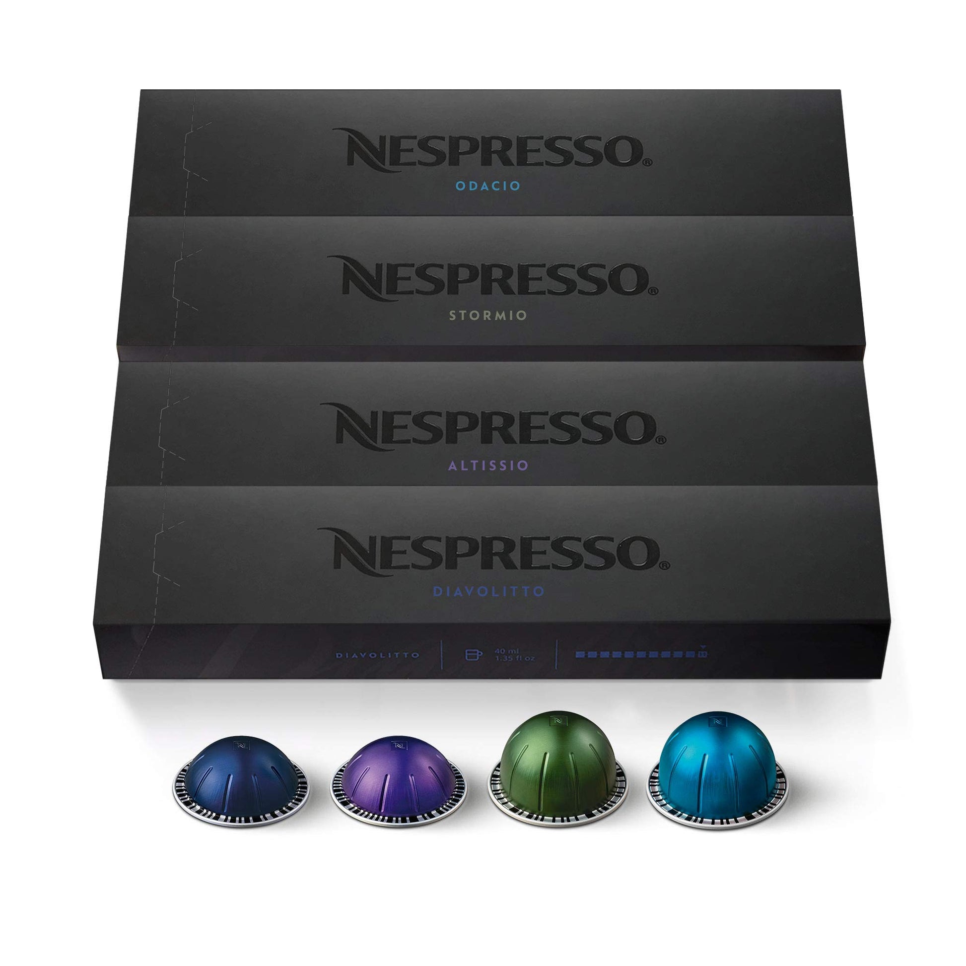Nespresso Capsules Vertuo Dark Roast Coffee & Espresso Pods, 40-Count, Assorted, Model SYNCHKG106469