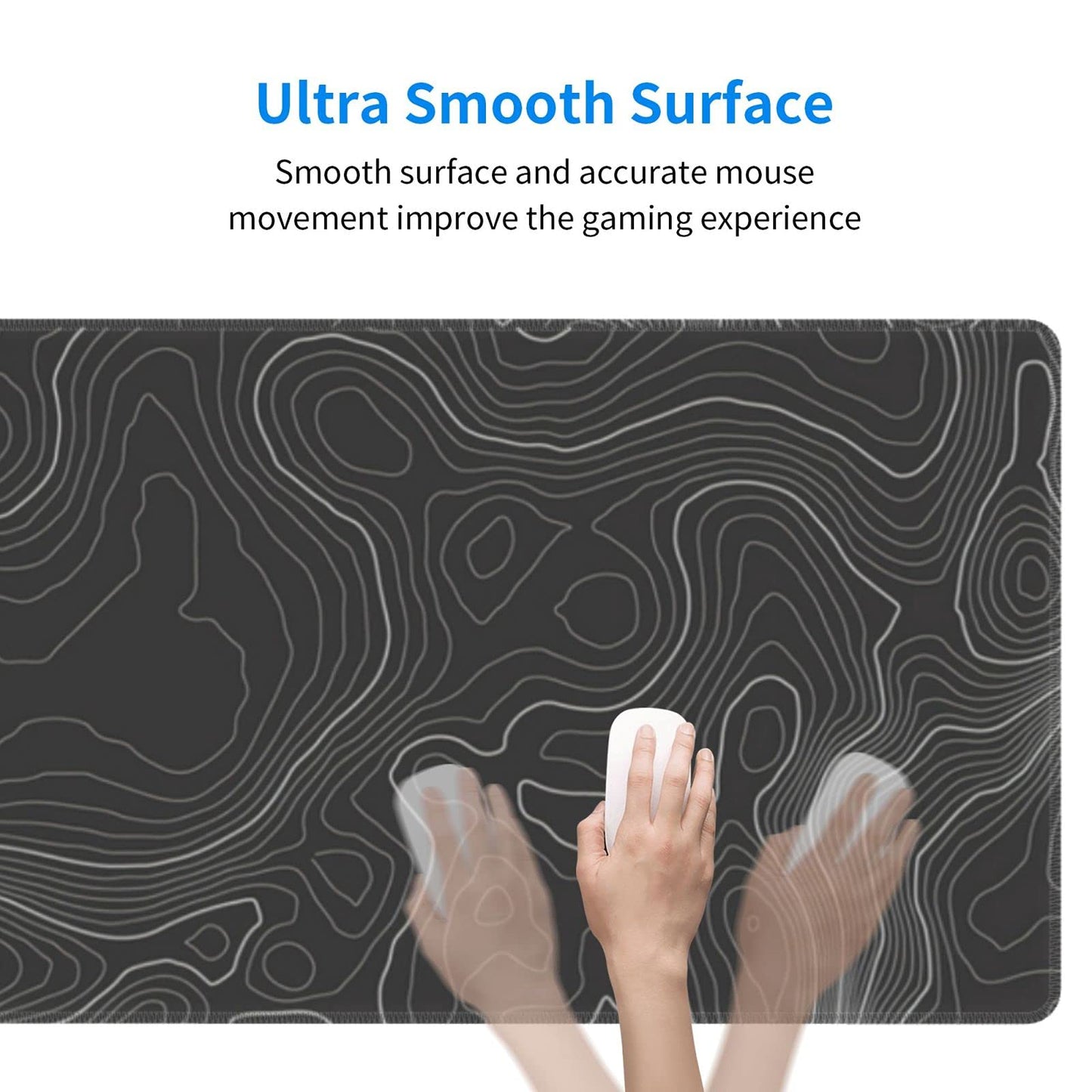 Topographic Contour Gaming Mouse Pad Large Xl Long Extended Pads Big Mousepad Keyboard Mouse Mat Desk Pad Home Office Decor Acce