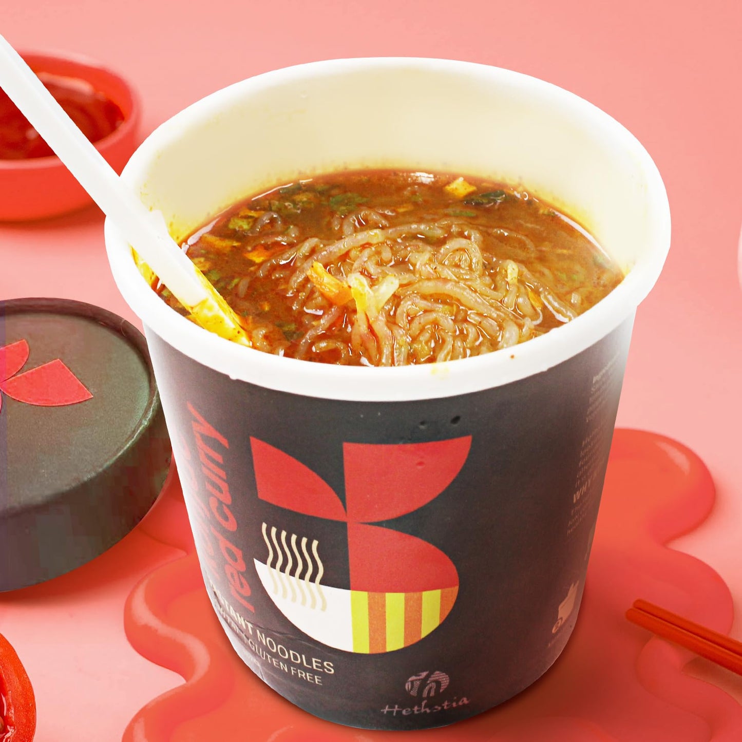 Hethstia Konjac Noodles Red Curry Soup Cups, 6-Pack, Low Carb, Gluten-Free, 5.72 oz