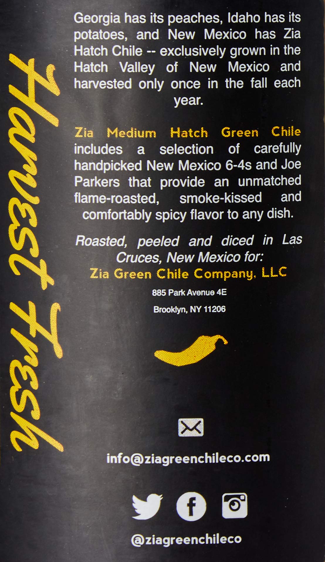 Zia Green Chile Company Flame-Roasted Green Chile Peppers, Diced, Vegan & Gluten-Free, 16oz