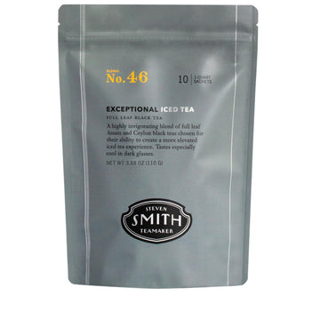 Smith Teamaker Exceptional Iced Tea No. 46, Refreshing, Caffeinated, Sustainably Grown Organic Full Leaf Black Iced Tea, 10 Count, 1 Quart Sachets