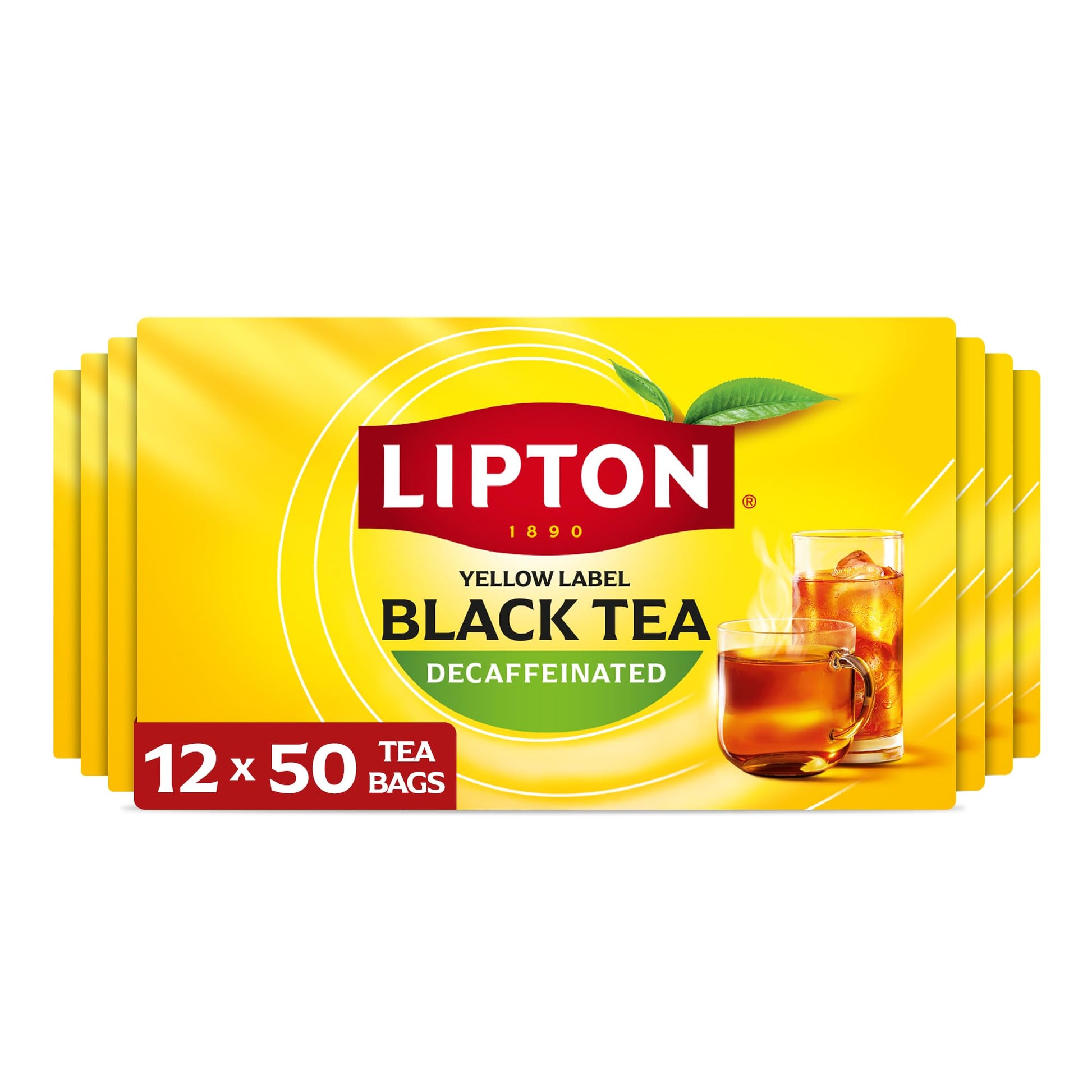 Lipton Decaf Black Tea Bags  Hot or Iced Tea  600 Total Bags (50ct - Pack of 12)