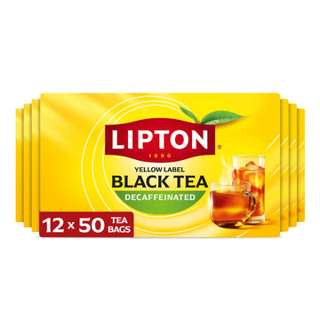 Lipton Decaf Black Tea Bags  Hot or Iced Tea  600 Total Bags (50ct - Pack of 12)