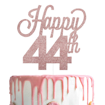 Lingteer Happy 44Th Birthday Cake Topper - Cheers To 44Th Birthday 44 Years Old Birthday Party Cake Decorations Sign.
