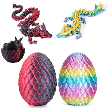 noxozoqm 3D Printed Easter Dragon Egg,Prefilled Easter Eggs - Perfect Basket Essentials Stuffers,3D Dragon Eggs with Dragons Ins