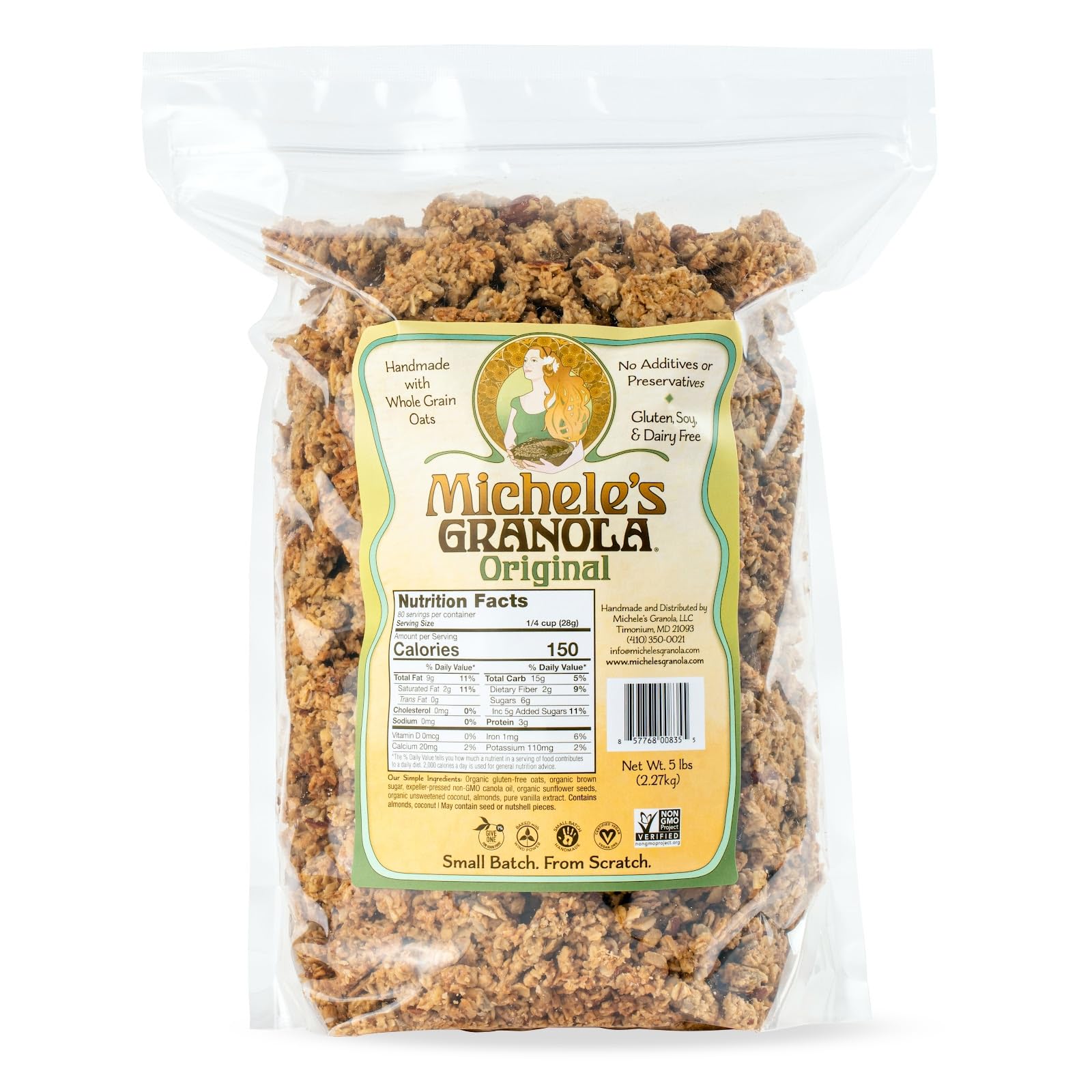 Michele's Granola Original, Gluten-Free & Non-GMO, 5 Pound Bulk Bag
