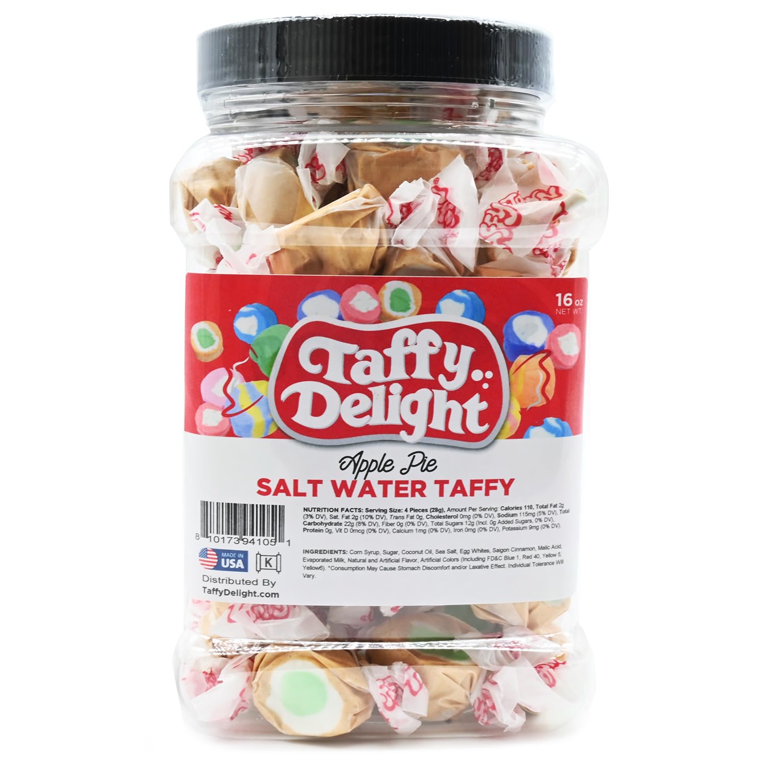 Taffy Delight Salt Water Taffy (16oz, Apple Pie)