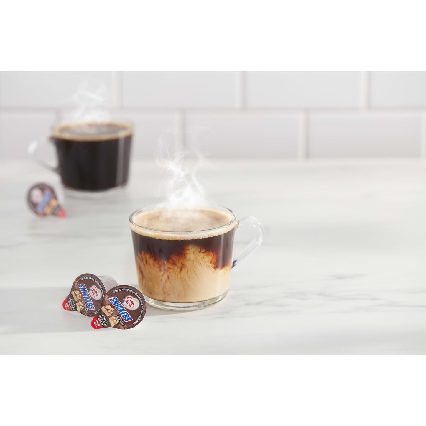 Nestle Coffee Mate Coffee Creamer, Snickers, Liquid Creamer Singles, Non Dairy, No Refrigeration, 0.375 Fl Oz Tubs (Pack Of 200)