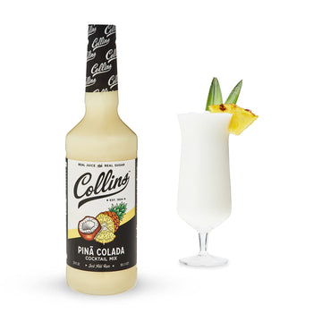 Collins Pina Colada Mix | Tropical Cocktail Mixer | 32 oz | PET Bottle with Black Cap