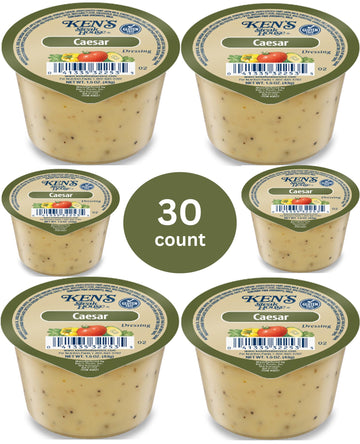 30 Count | Salad Dressing Dipping Sauce Portion Cups | Single Serve Packets (Caesar Dressing)