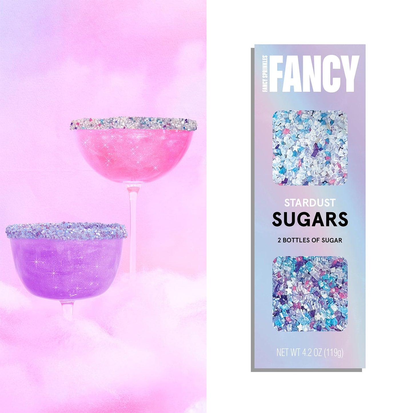 Fancy Sprinkles Stardust Sugar Set (Unicorn Breath And Enchanted 4 Oz)