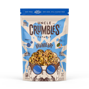 Uncle Crumbles Brainberry Granola, Gluten-Free, Non-GMO Project Verified, Kosher, 16g of Whole Grains Per Serving, Blueberry, 11