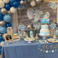 1 Pcs Blue Elephant Happy Birthday Cake Topper Glitter Jungle Animal Elephant Birthday Cake Pick Decorations For Elephant Theme