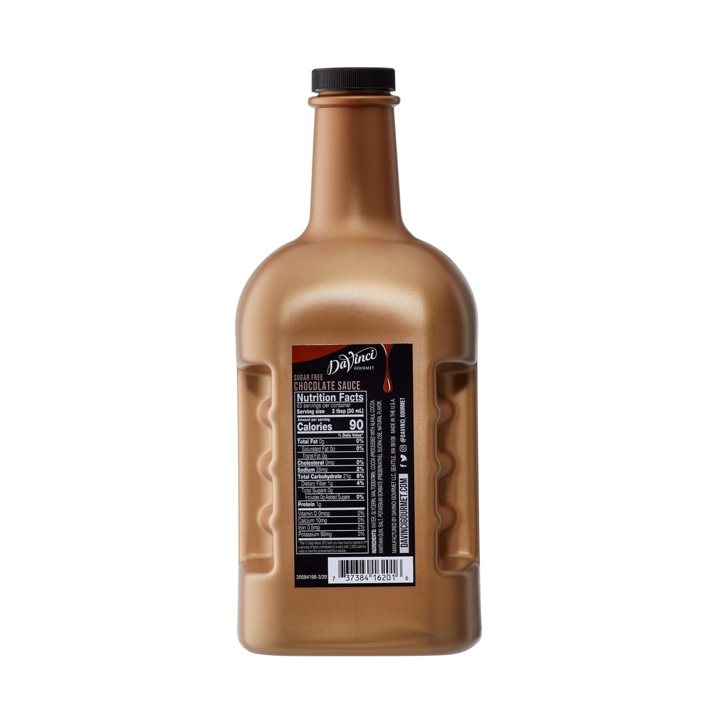 DaVinci Gourmet Sugar Free Chocolate Sauce, 64 Fluid Ounce (Pack of 1)