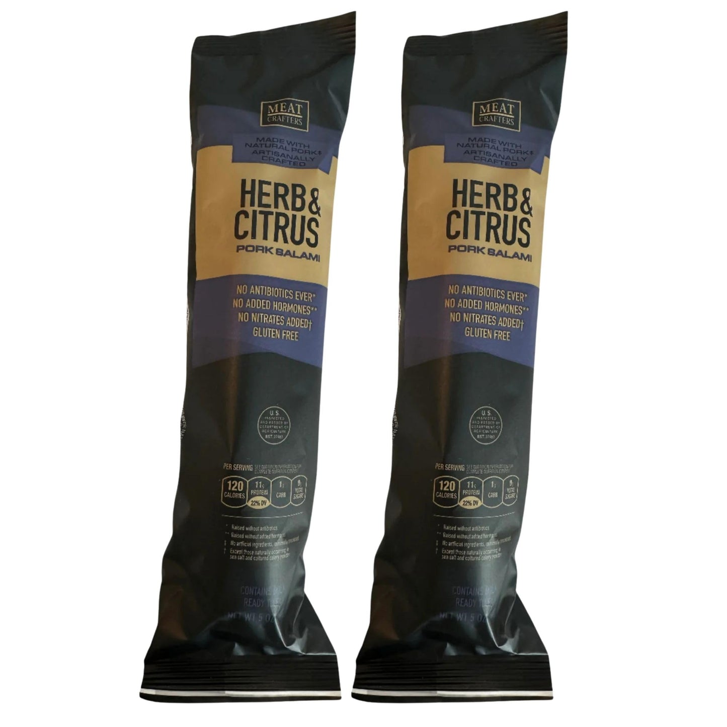 Meat Crafters Herb & Citrus Dry Cured Meat, No Added Nitrites or Nitrates, Antibiotic Free, 5oz (2-Pack)
