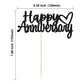 Gyufise 1 Pack Black Glitter Happy Anniversary Cake Topper Anniversary Party Supplies Cake Decoration Wedding Celebration Party