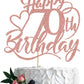 Happy 70Th Birthday Cake Topper For 70Th Men And Women Birthday Party Decorations