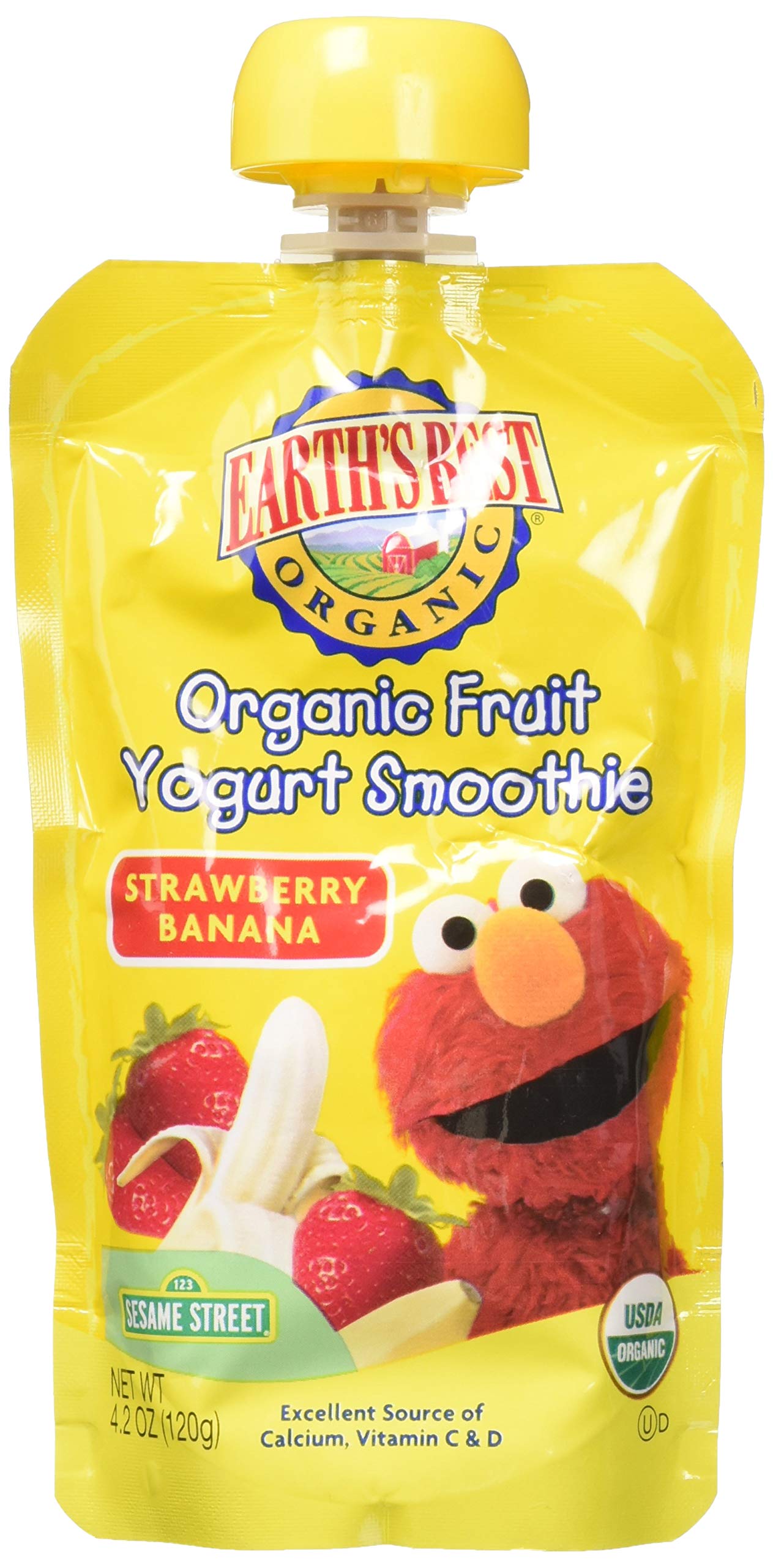 Earth'S Best Sesame Street Fruit Yogurt Smoothies - Strawberry Banana - 4.2 Oz - 6 Pk