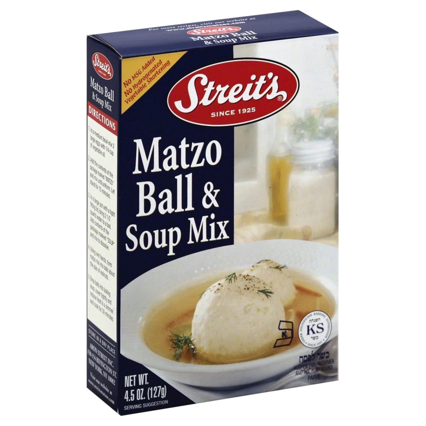 Streits Matzo Ball & Soup Mix Kosher for Passover 4.5 oz. Pack of 6.6