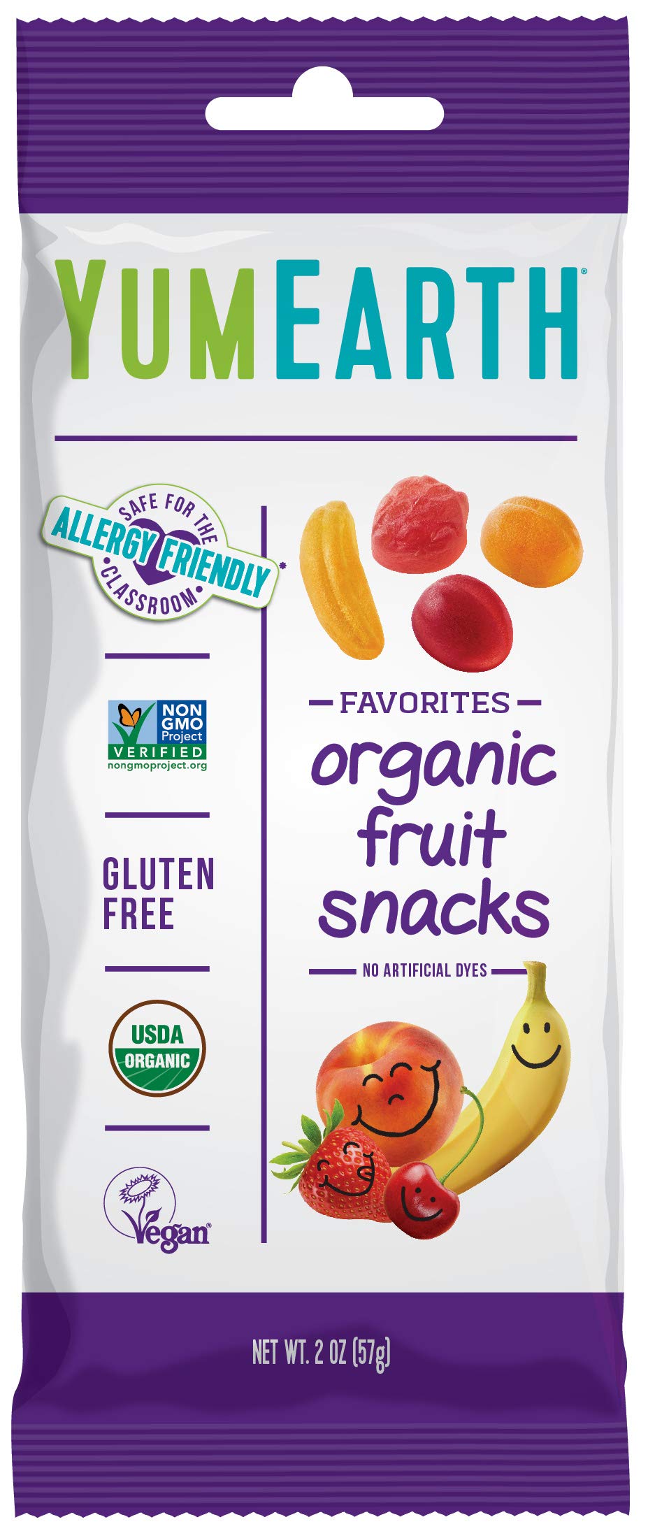 YumEarth Organic Fruit Snacks,Fruit Flavored Snack Packs, Allergy Friendly, Gluten Free, Non-GMO, Vegan, No Artificial Flavors o