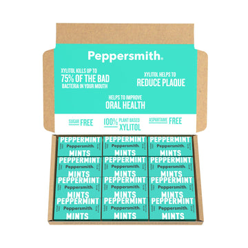 Peppersmith 100% Xylitol Mints, Fine English Peppermint, 25 Mints 15 g (Pack of 12, Total 300 Mints)