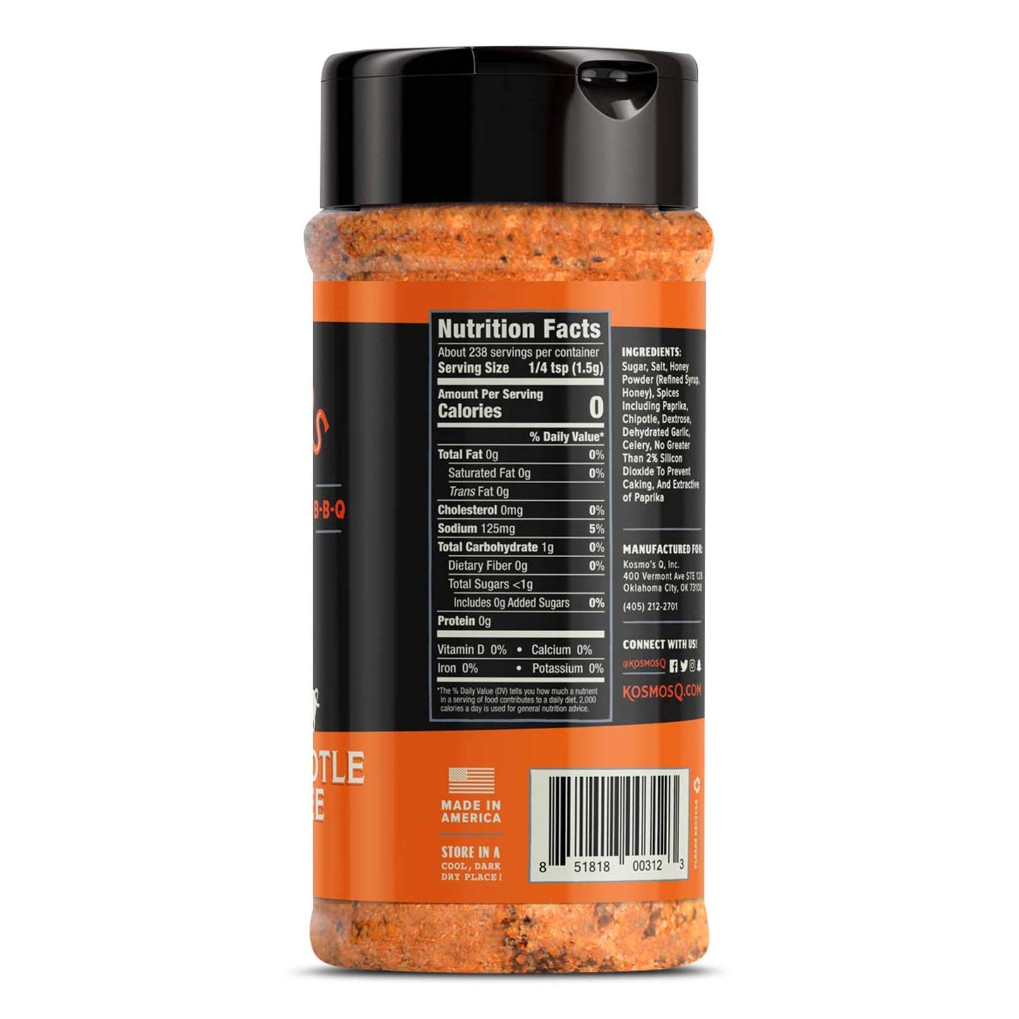 Kosmos Q Honey Chipotle Killer Bee Bbq Rub | Sweet & Spicy Blend | Great On Brisket, Steak, Chicken, Ribs & Pork | Best Barbecue