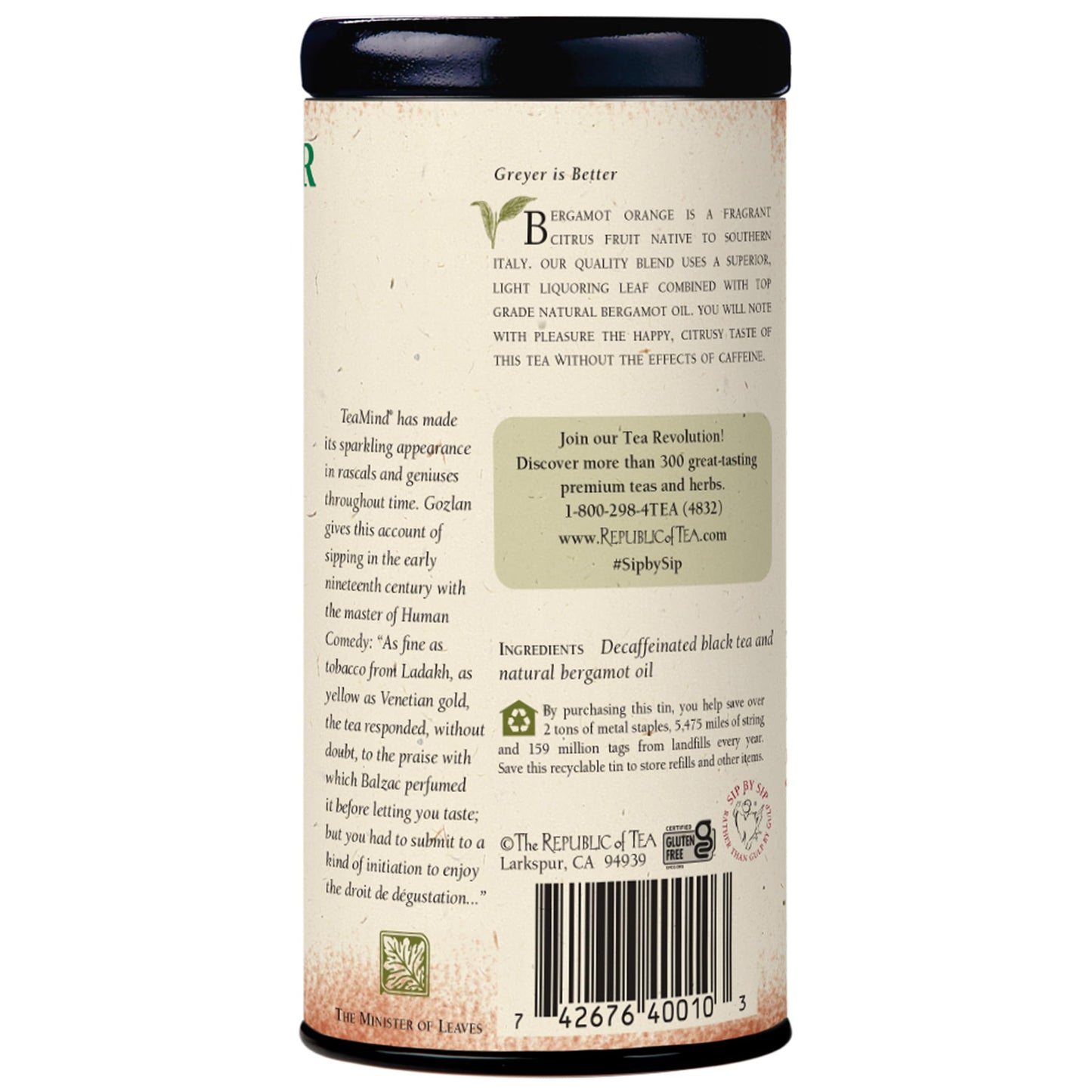 The Republic of Tea Earl Greyer Decaf Tea, 50 Count, Pack of 1, Model SYNCHKG012010