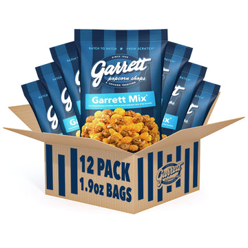 Garrett Popcorn Garrett Mix, 1.9Oz, 12 Bags, Cheese And Caramel Gourmet Popcorn, Gluten Free, Sweet And Salty Snack Bags, Popped