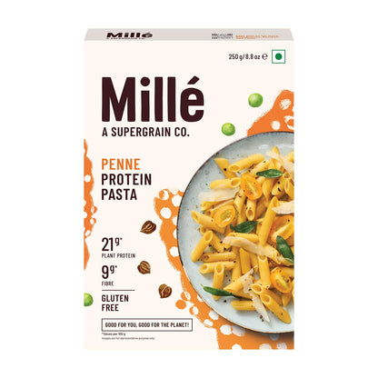 Mille High Protein Penne Pasta | Gluten Free | No Maida | 1.8X Plant Protein | 250Gms